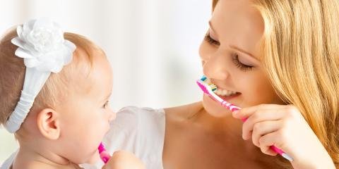 Mom and Baby Brushing Teeth